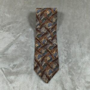 Vintage Jerry Garcia Tie 56x3.75 Brown Tree Trunk Forest Abstract Silk Necktie